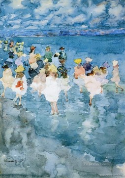  Prendergast Lienzo - Maurice Prendergast Niños en la playa Impresionismo infantil